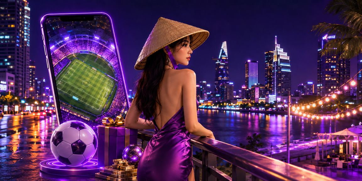 Người dùng Hồ Chí Minh đội nón lá trải nghiệm cá cược thể thao trực tuyến